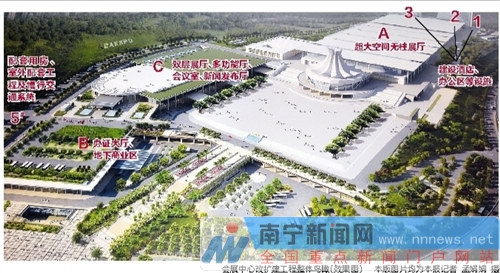 會展中心改擴建場館裝修收尾 B、C塊場館(圖1) 會展中心改擴建場館裝修收尾 B、C塊場館8月啟用